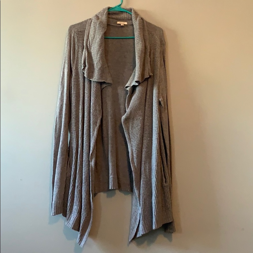 Gray sweater knit cardigan